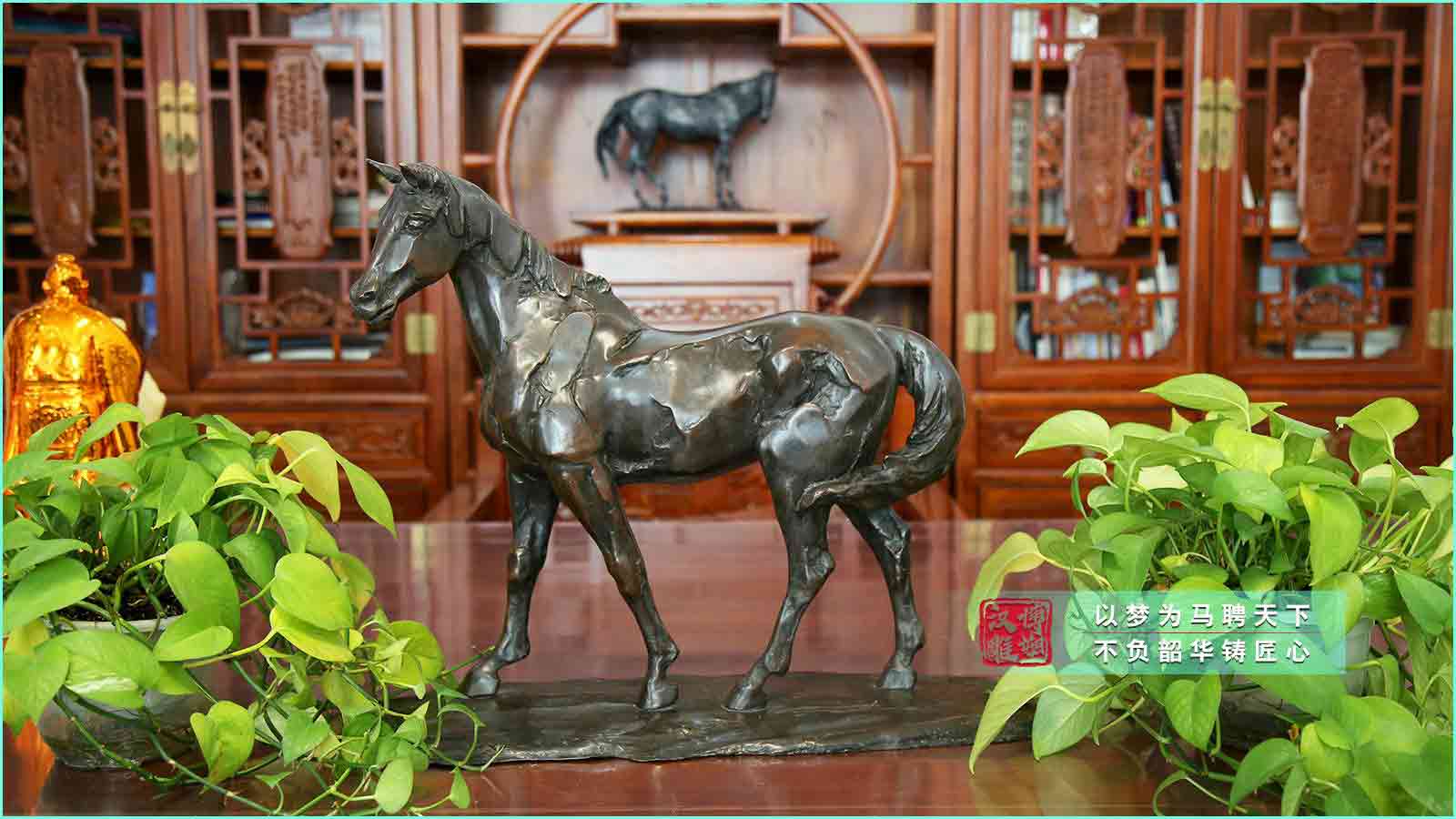 鑄銅馬到成功工藝品雕塑,客廳書房辦公室玄關裝飾擺件,銅雕工藝品廠家定制